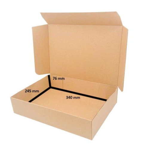 Stanssattu laatikko 350x250x80mm MB5 XL ruskea - Image 3