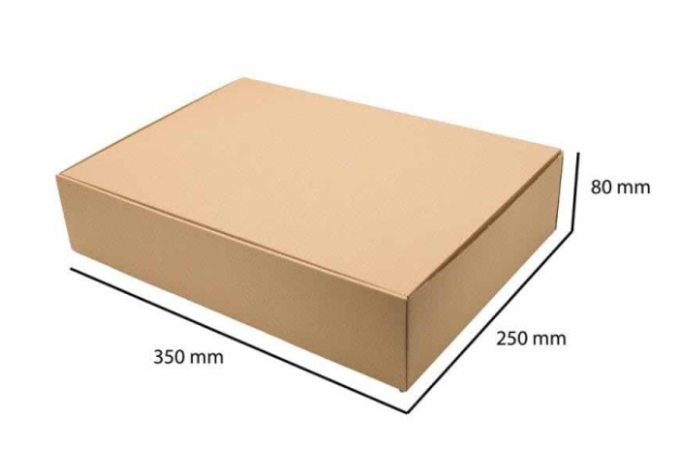 Stanssattu laatikko 350x250x80mm MB5 XL ruskea - Image 2